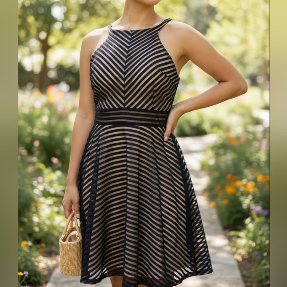 Dear Moon Navy Skater Dress, Junior Size 7